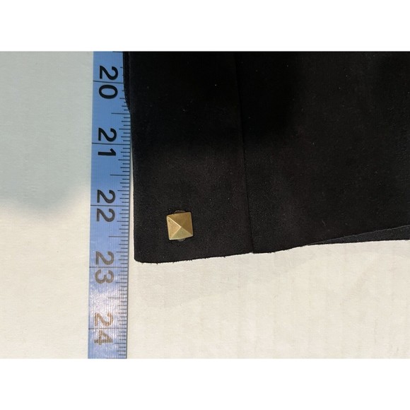 Carmen Marc Valvo Womens Jacket Black Faux Suede Gold Studded Long Sleeve Size M - Picture 8 of 10
